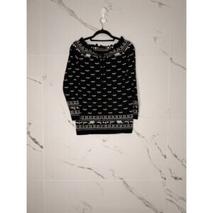 ZIMMERMANN Black White Wool Blend Knit Pullover Sweater US 1 Hunting Old Money